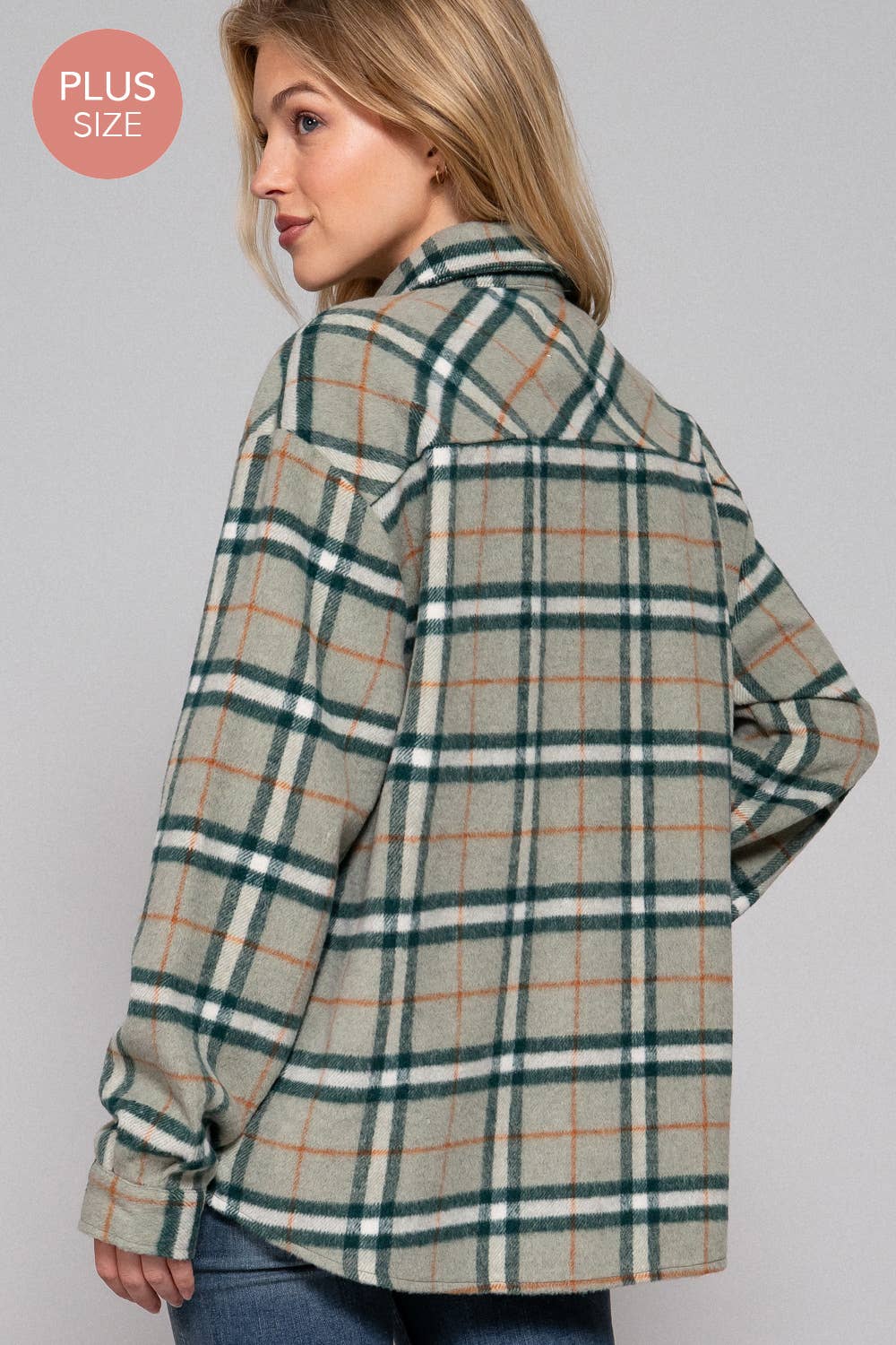 Plus size brown shacket