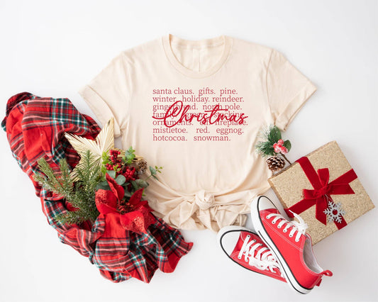 Christmas words holiday tee