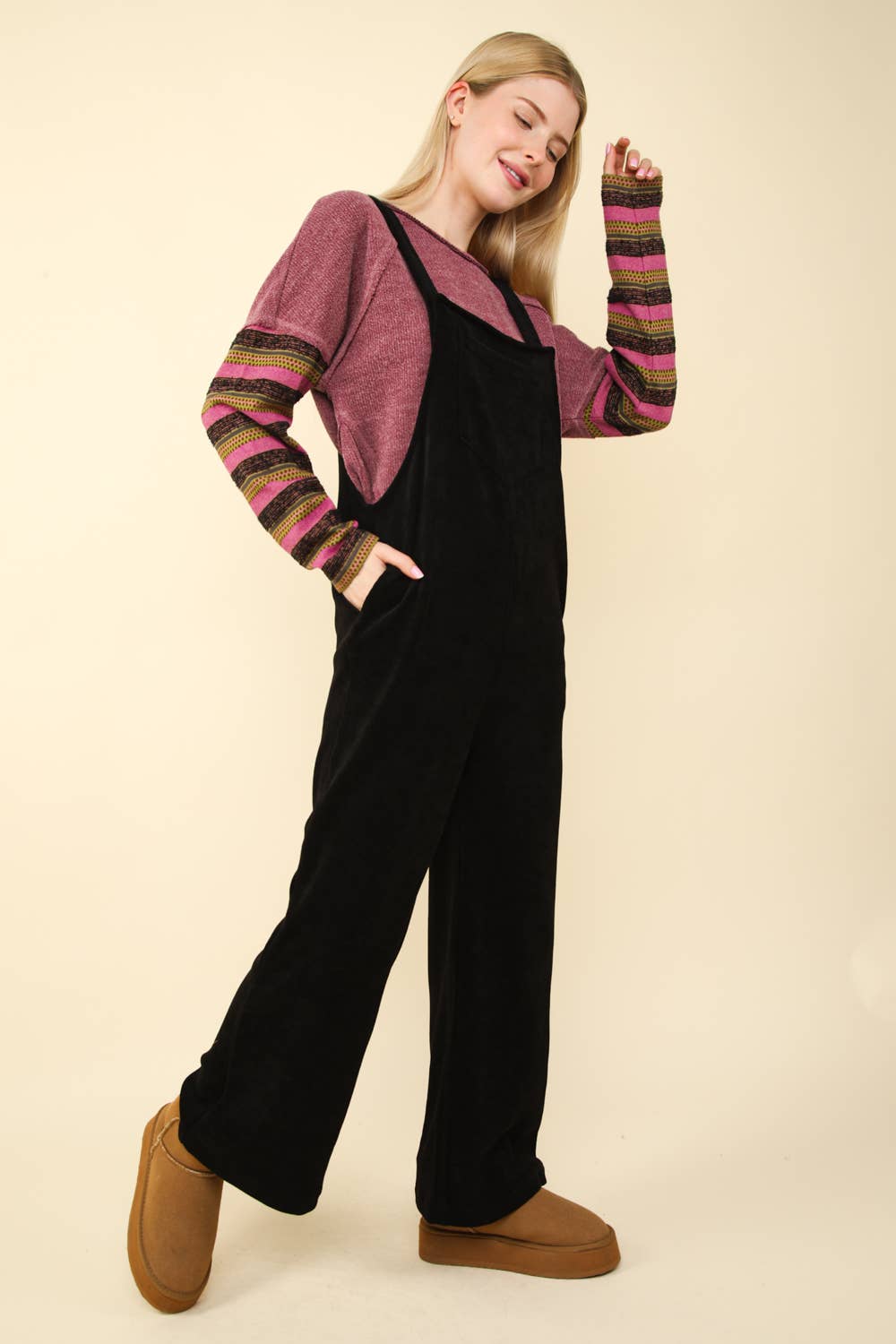 Brown Corduroy Overall Jumpsuit: