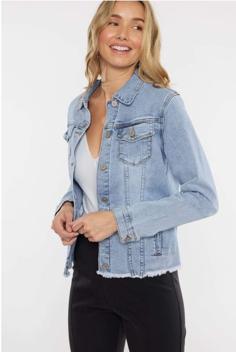 Kancan Fray Hem Denim Jacket