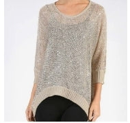 Plus scoop sequin sweater