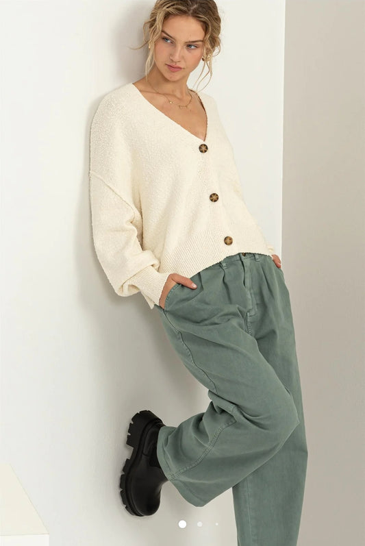 Midrise wide leg pants