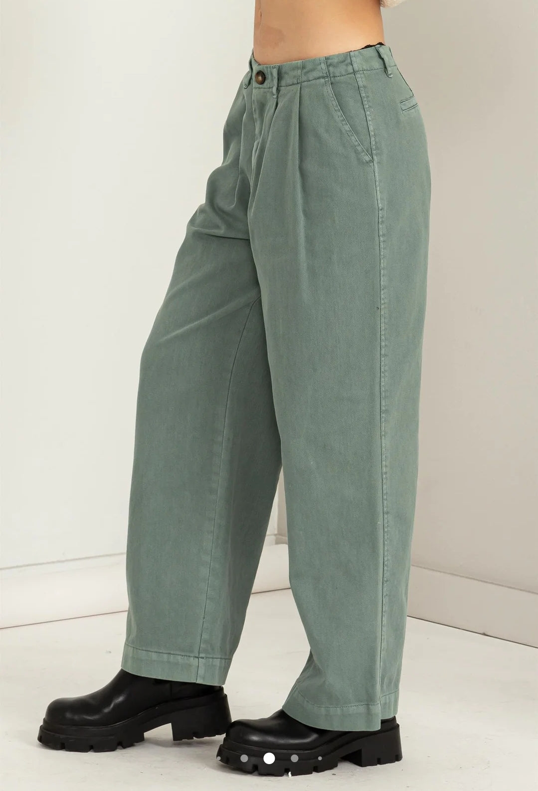 Midrise wide leg pants