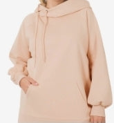 Plus size side tie hoodie, dusty rose