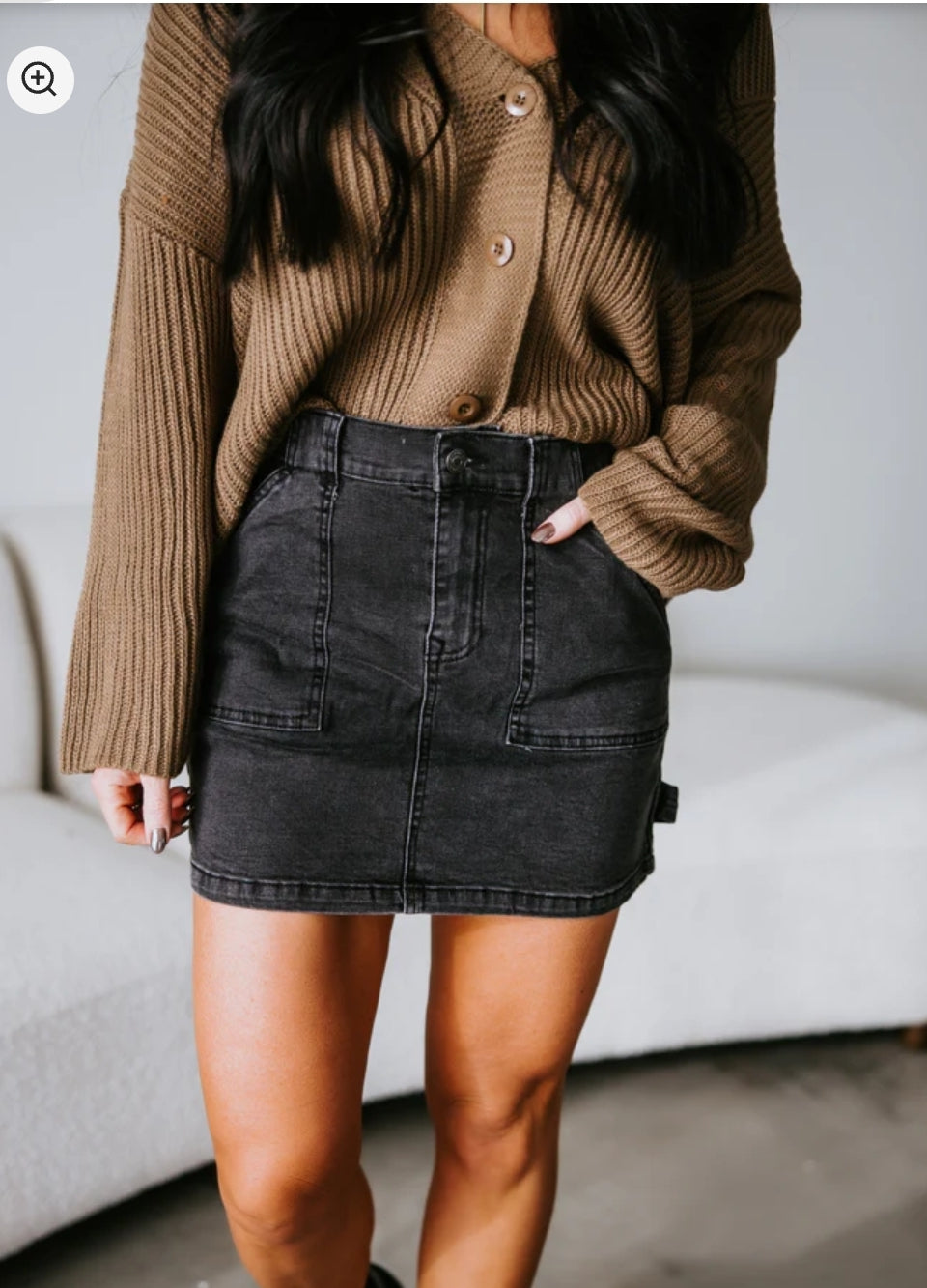 Anniewear Cargo Denim Mini Skirt