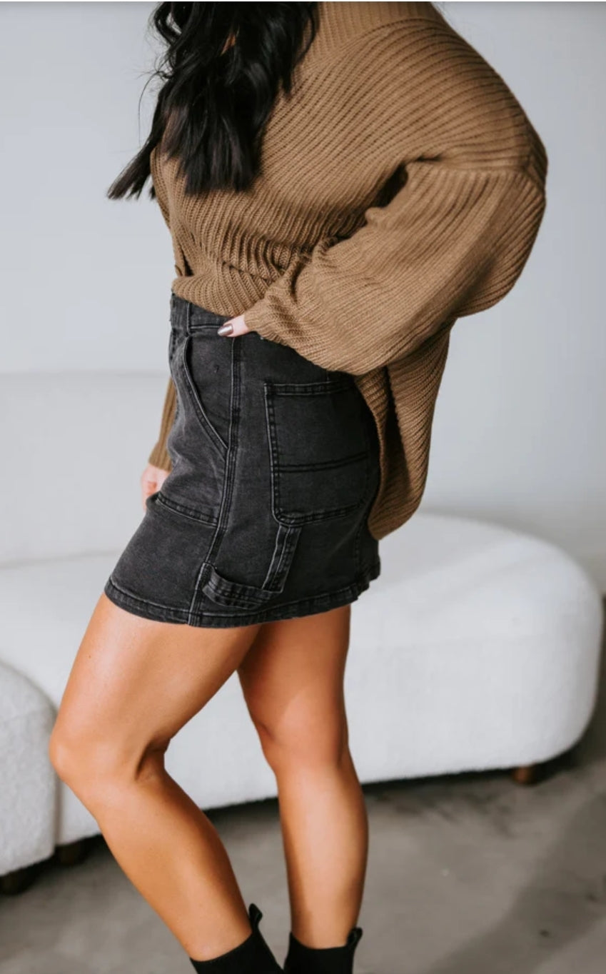 Anniewear Cargo Denim Mini Skirt