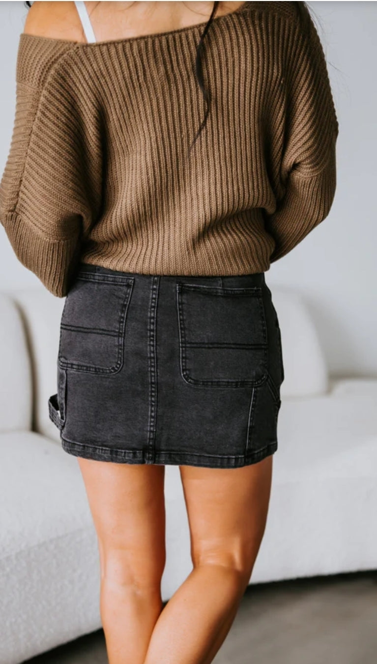 Anniewear Cargo Denim Mini Skirt