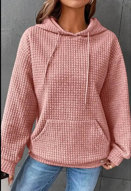 Pink Waffle Hoodie