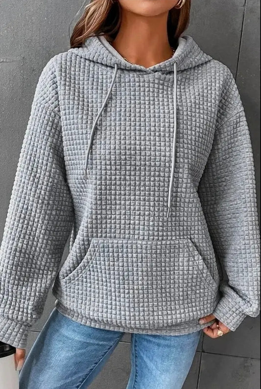 Gray Waffle Hoodie