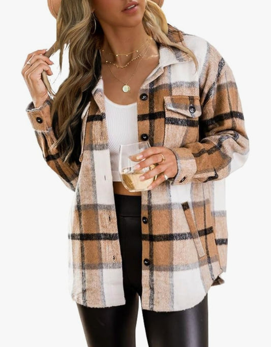 Brown Plaid Shacket