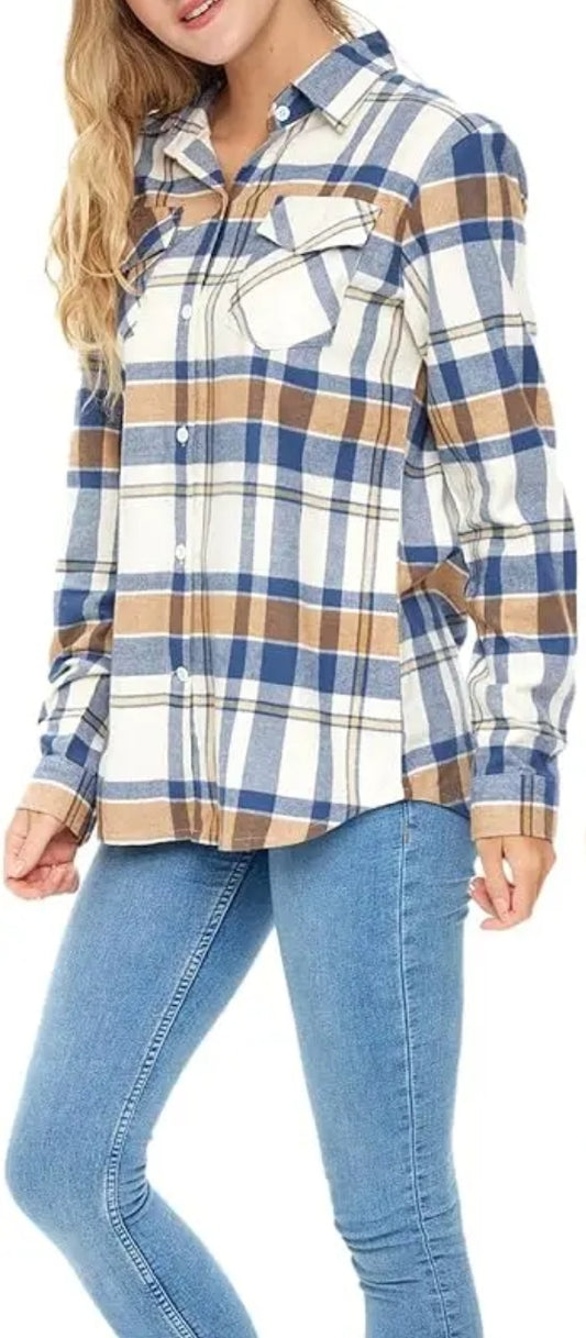 Blue and Khaki Flannel