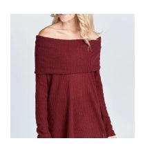 Burgundy Waffle Tunic