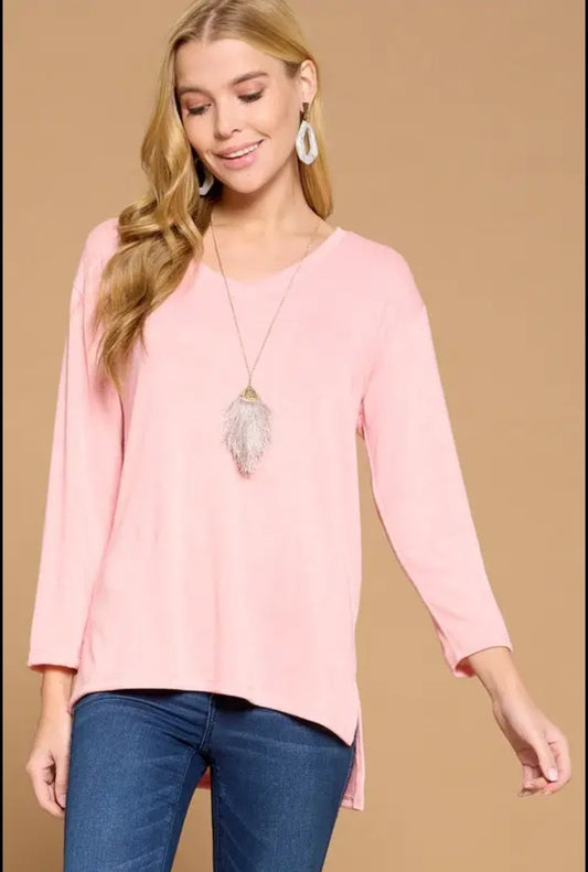 Pink V-Neck Tunic