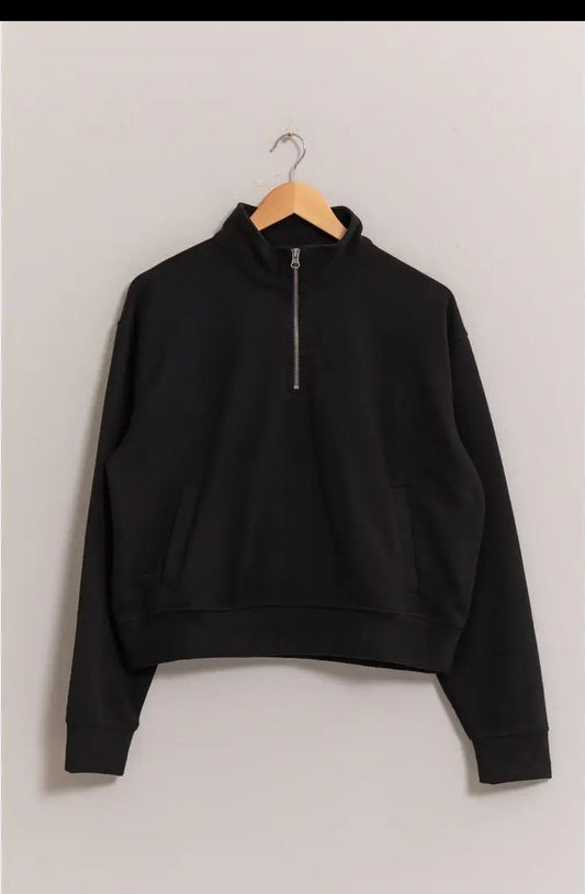 Black Half Zip Sweatshirt