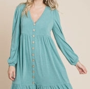 Teal Vneck Dress