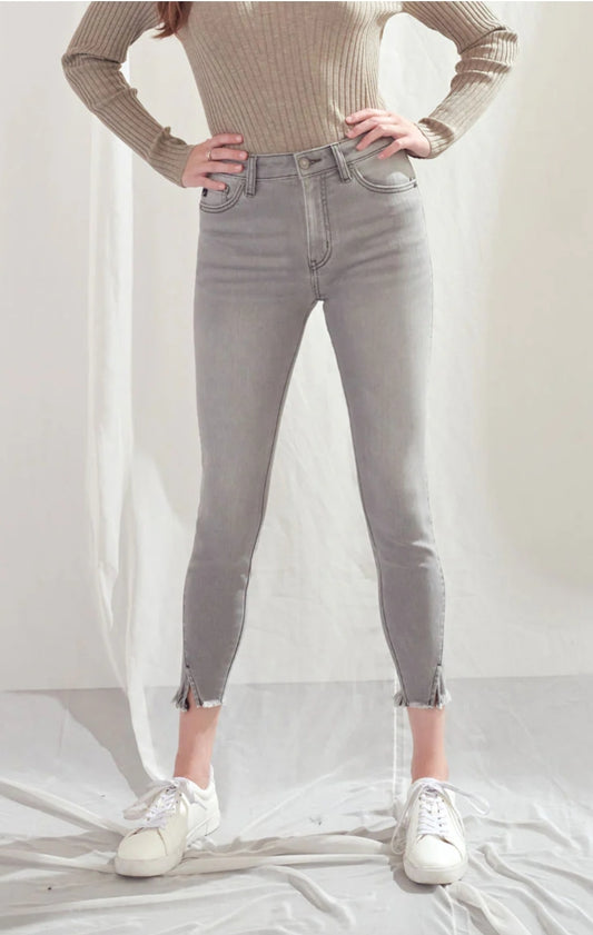 Kancan gray high rise ankle jeans