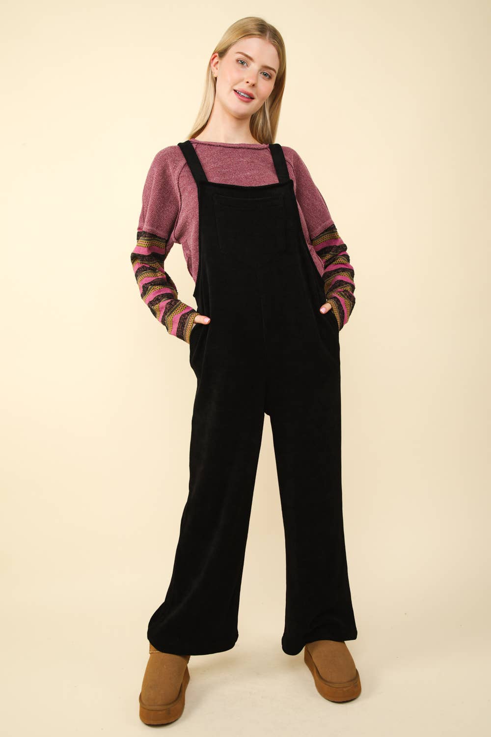 Brown Corduroy Overall Jumpsuit: