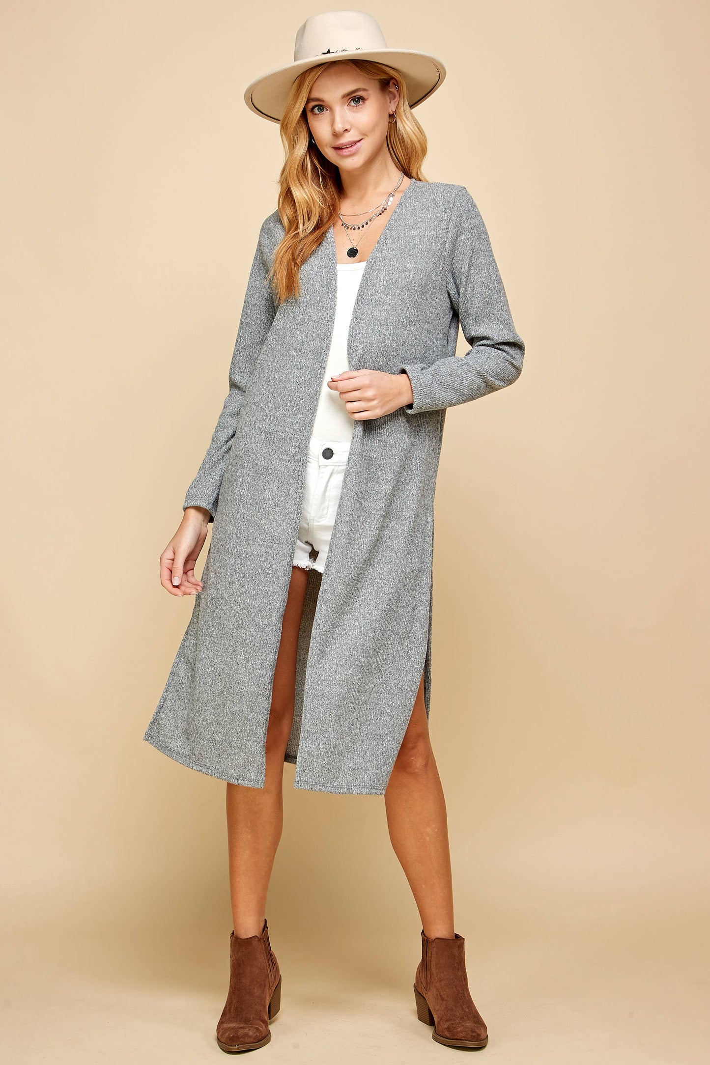 Plus Size Gray Cardigan: