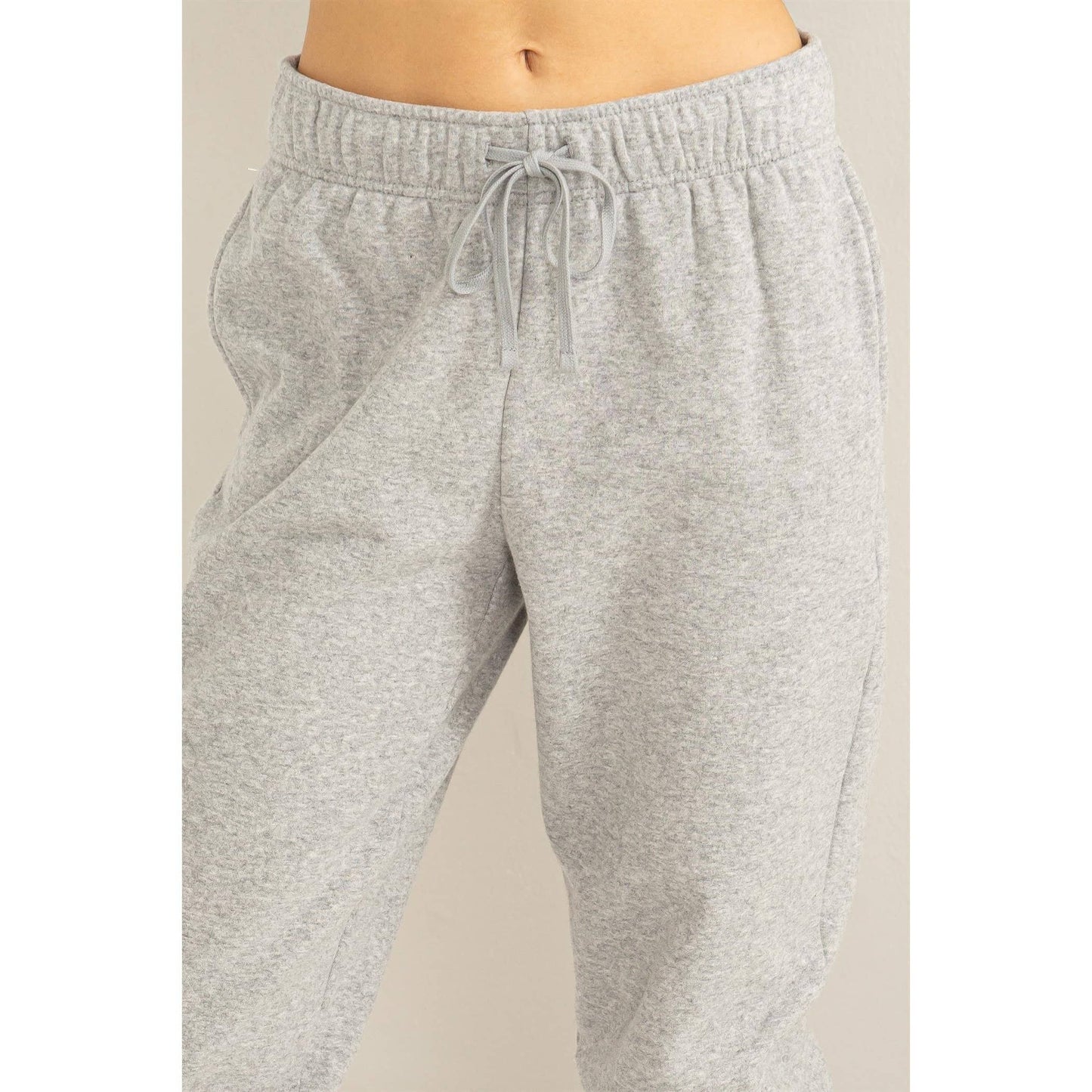 Black Drawstring Jogger Pants: BLACK