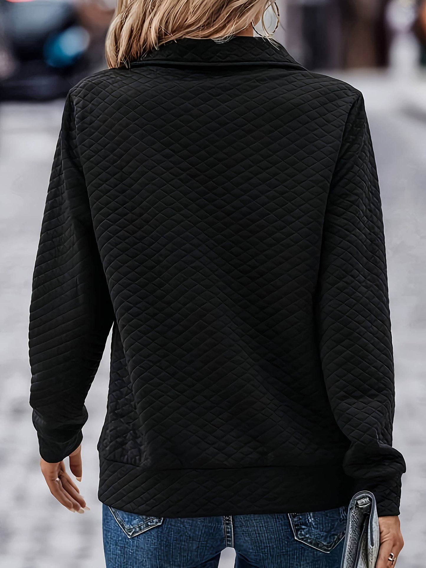 Black Diamond Grid Zipper Hoodie