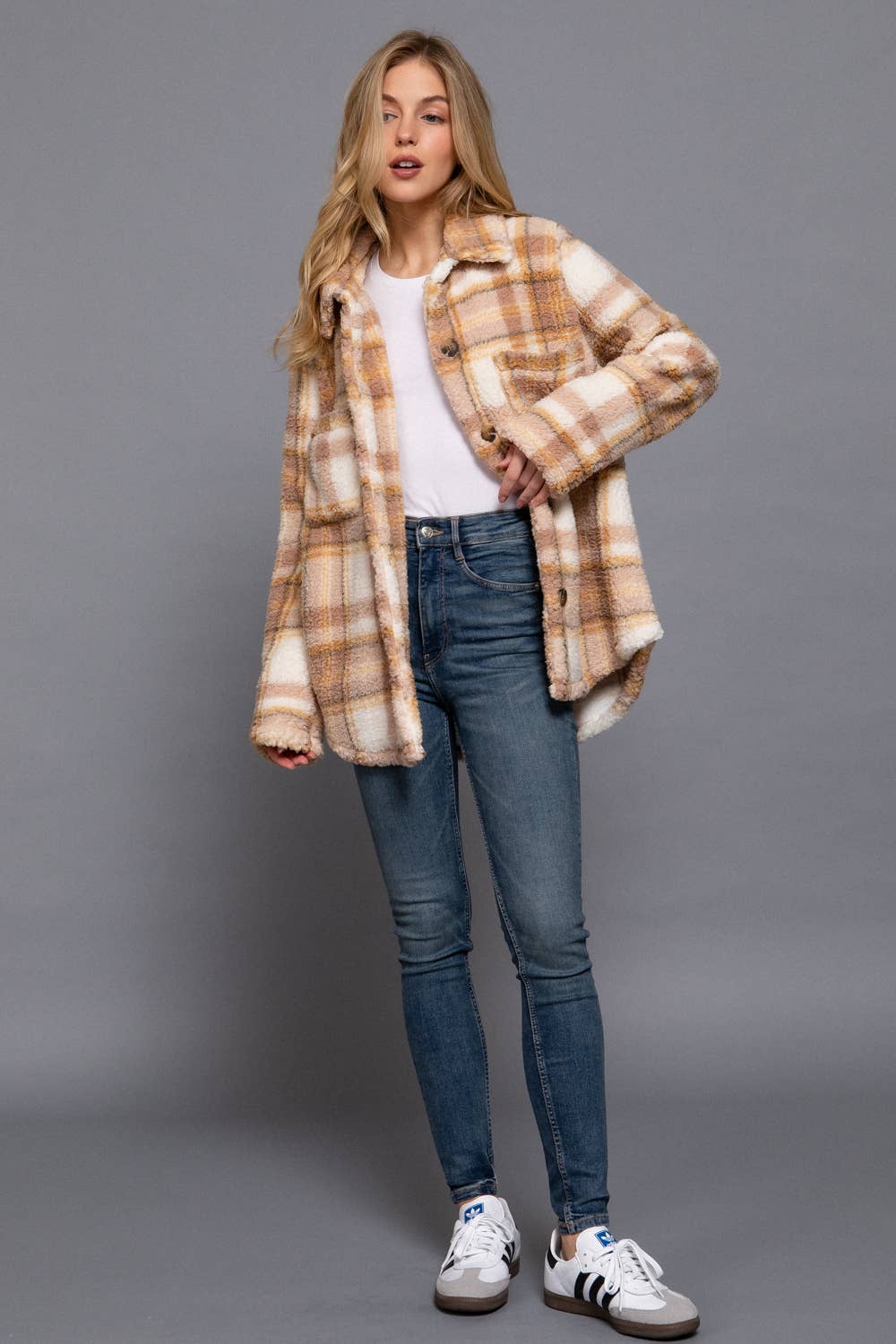 Fuzzy mustard/mauve Jacket