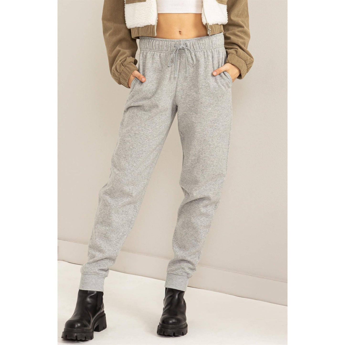 Gray Drawstring Jogger Pants