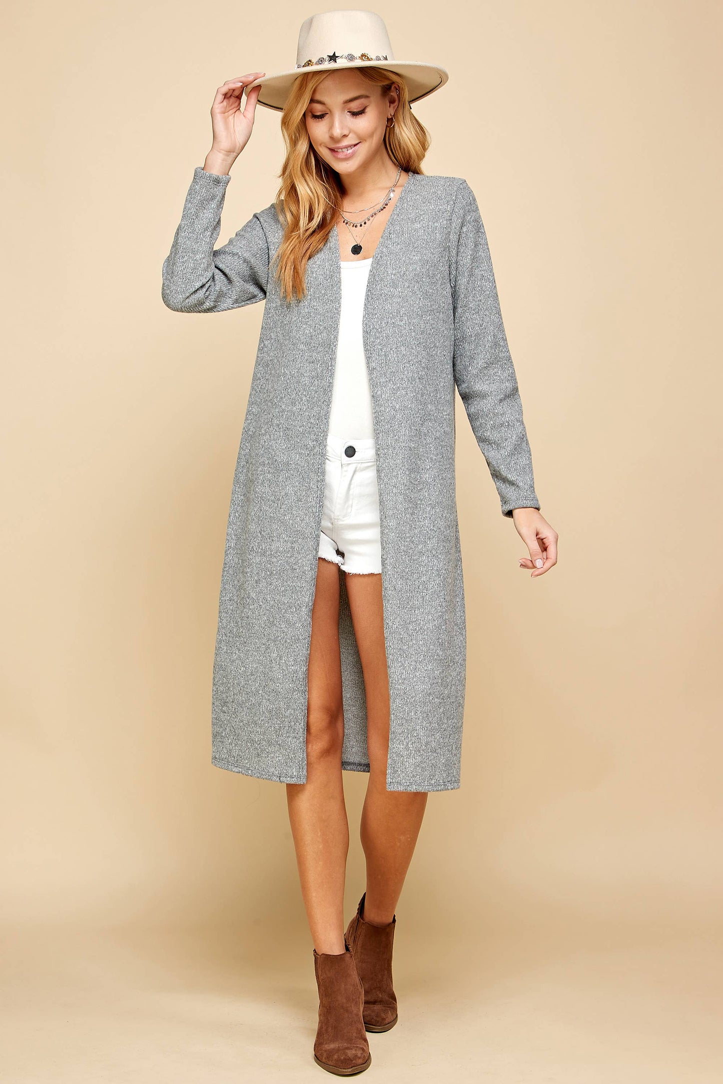 Plus Size Gray Cardigan: