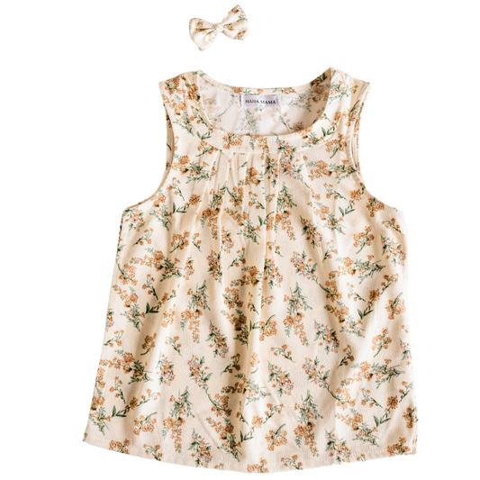 Cream Floral Tank Top