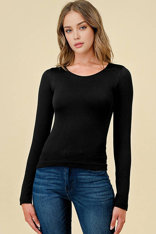 Black fleece lined long sleeve