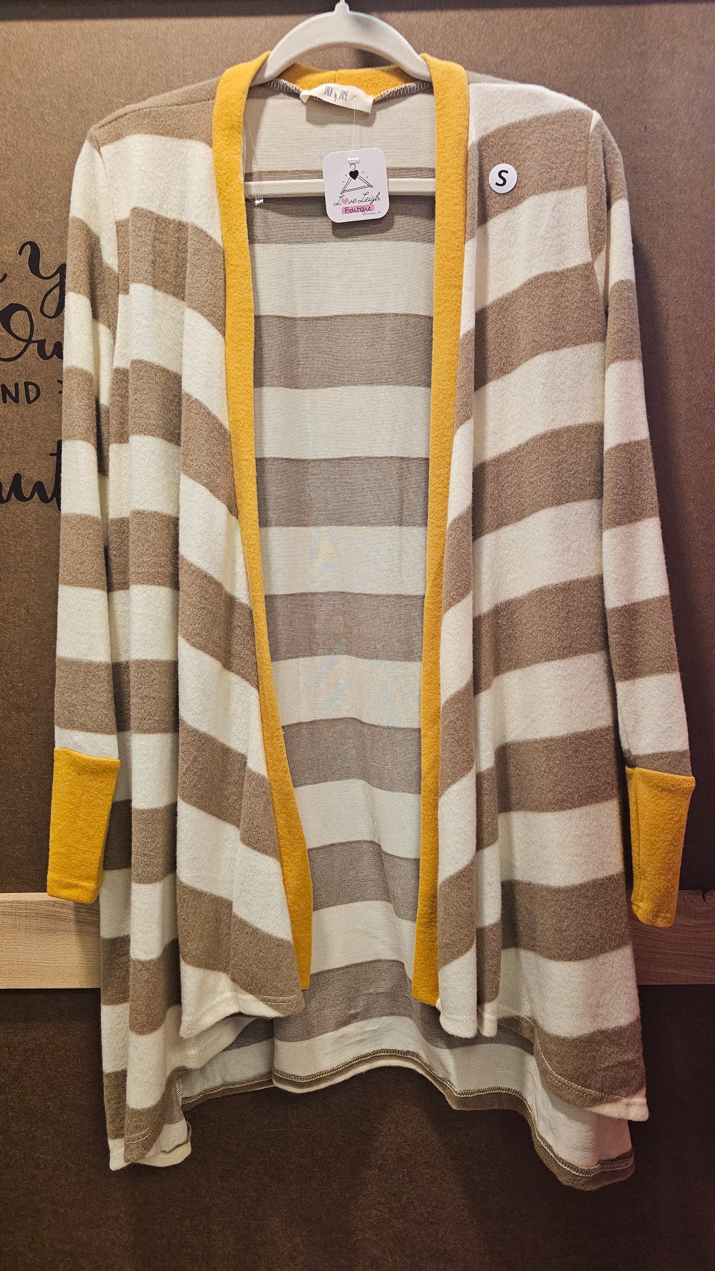 Khaki/mustard Stripe Cardigan