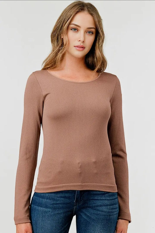 Brown fleece lined long sleeve