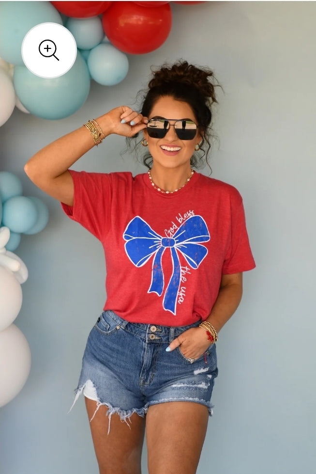 God Bless The USA Bow Tee