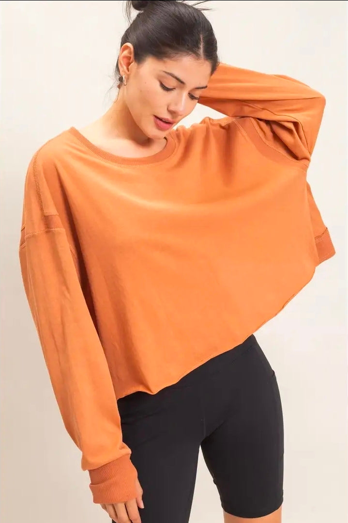 Sienna brown open back top