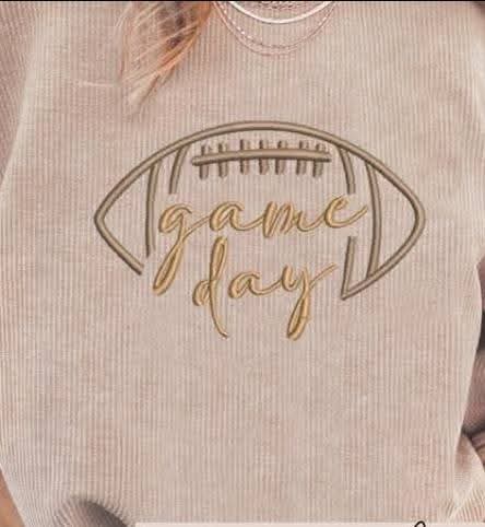 Game Day corded sweatshirt.