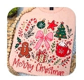 Merry Christmas Graphic Tee Rose