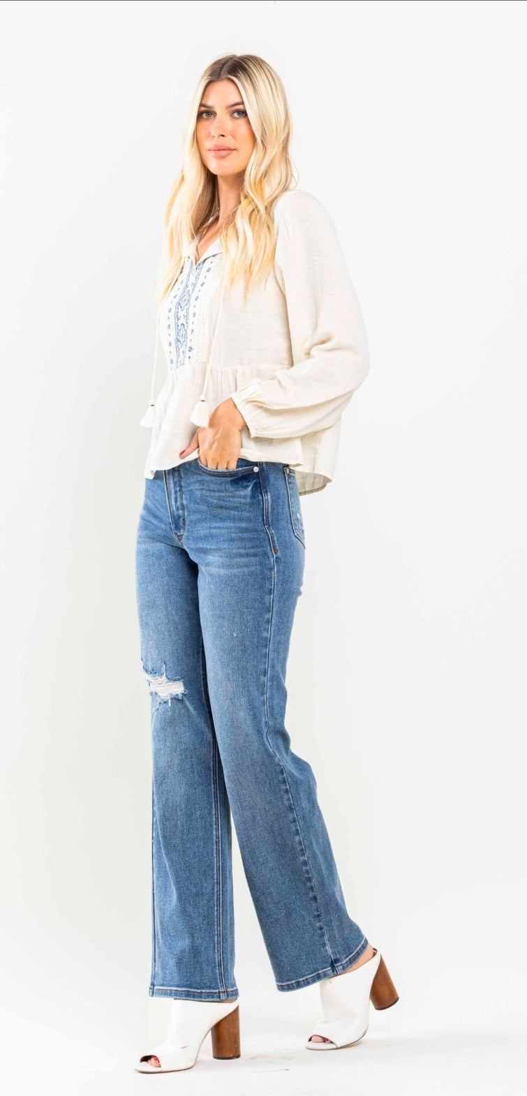 Plus Judy Blue High Waisted Tummy Control Straight Jeans