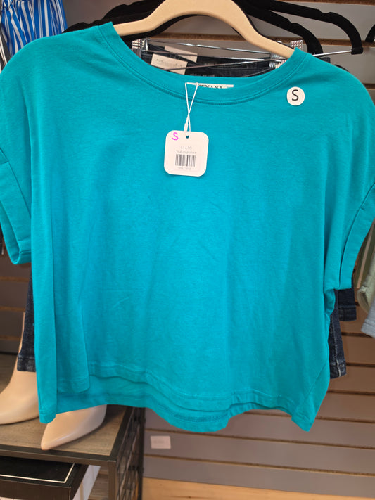 Teal crop shirt