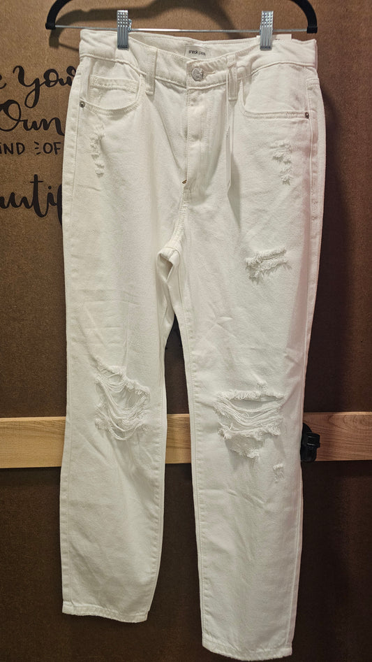 White High Rise Sneak Peak Jeans