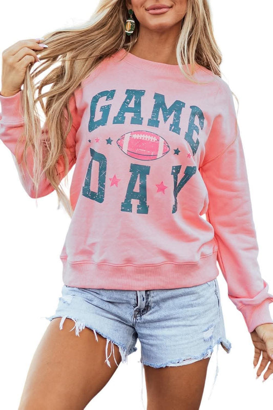 Pink game day football sweatshirt