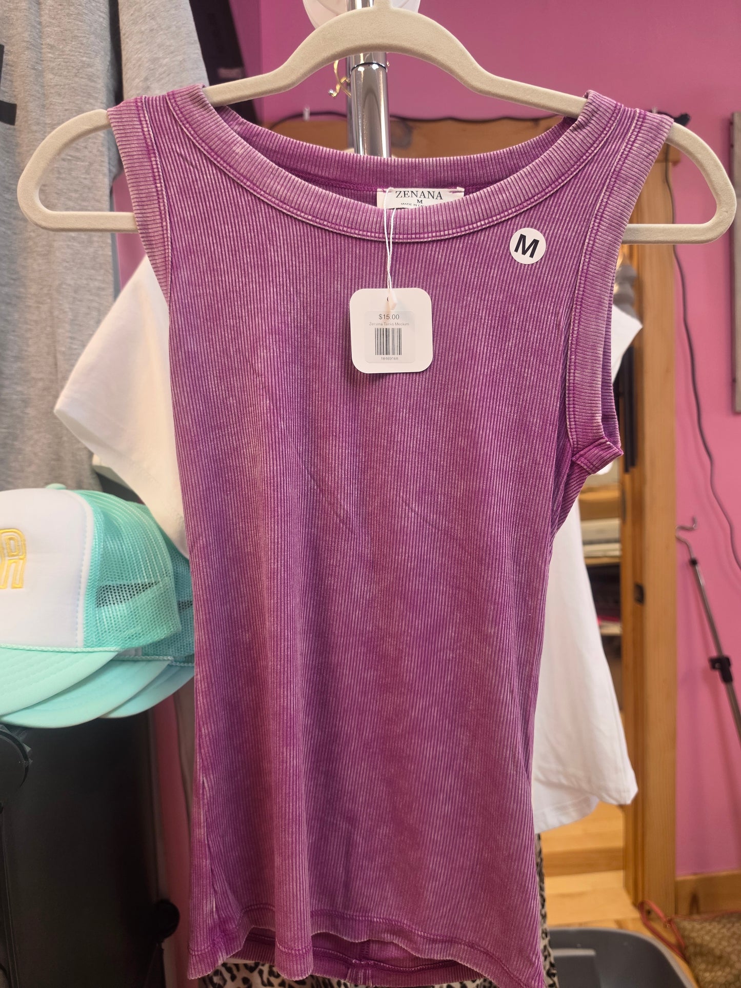 Purple Ribbed Tank