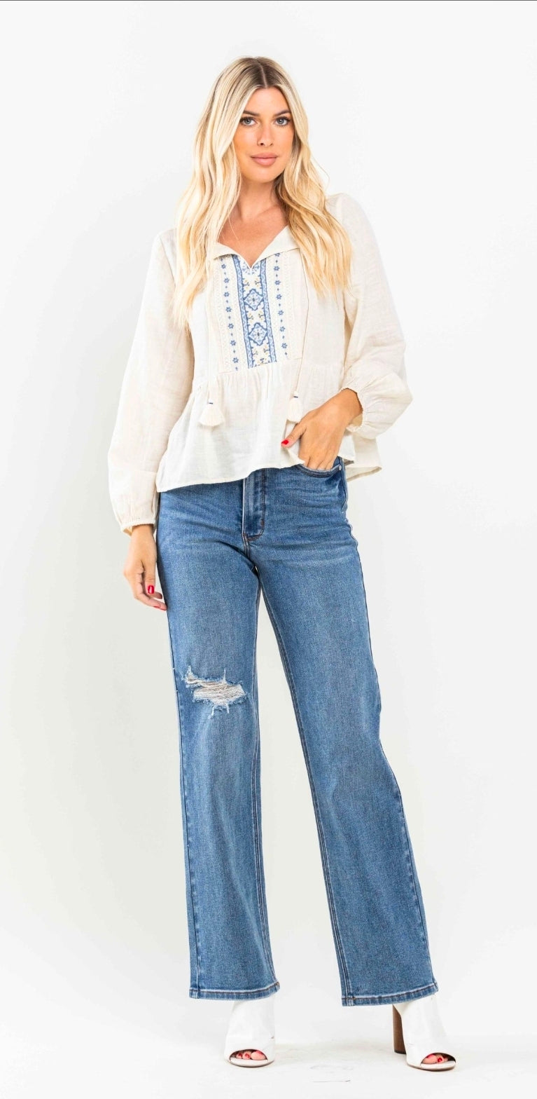 Plus Judy Blue High Waisted Tummy Control Straight Jeans
