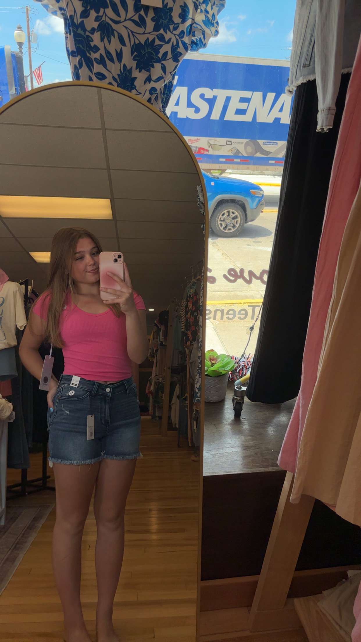 Pink Rib Vneck