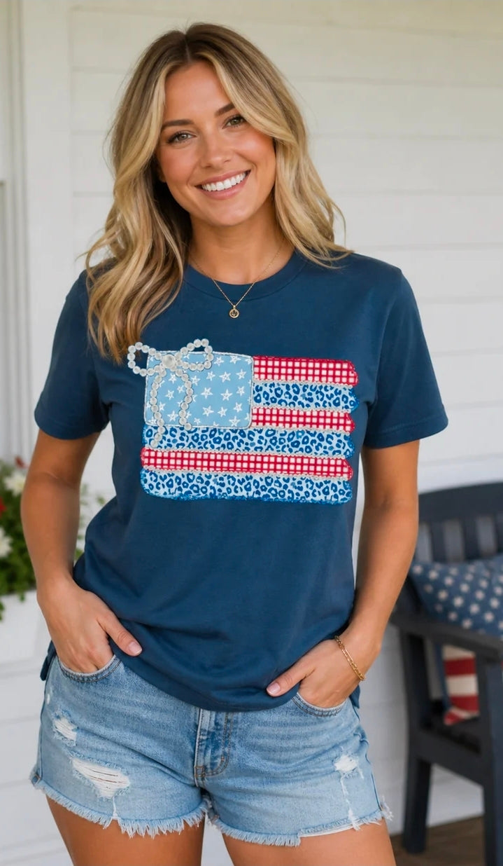 American Flag Pearl Tee