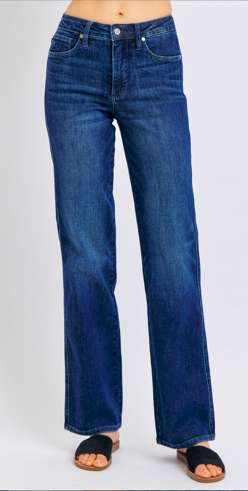 Judy Blue Petite Mid Rise Tummy Control Jeans