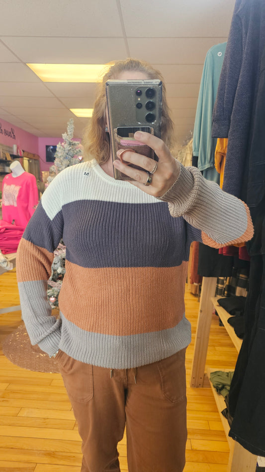 Chestnut Colorblock Sweater